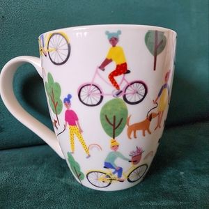 Pfaltzgraff Pink Light Studio Brand New Bicycle Dog Girl Coffee Mug.